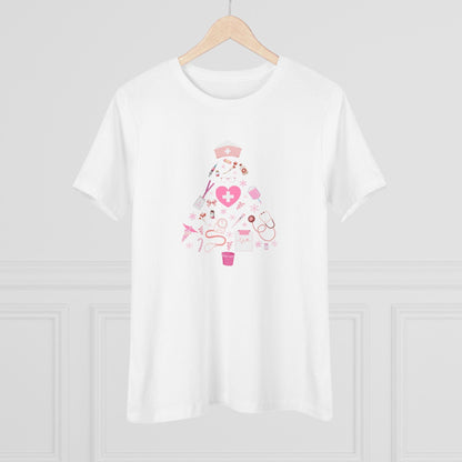 💖 Nurse's Pink Christmas Tree 💖 - Women's Softstyle T-shirt - Whippie's