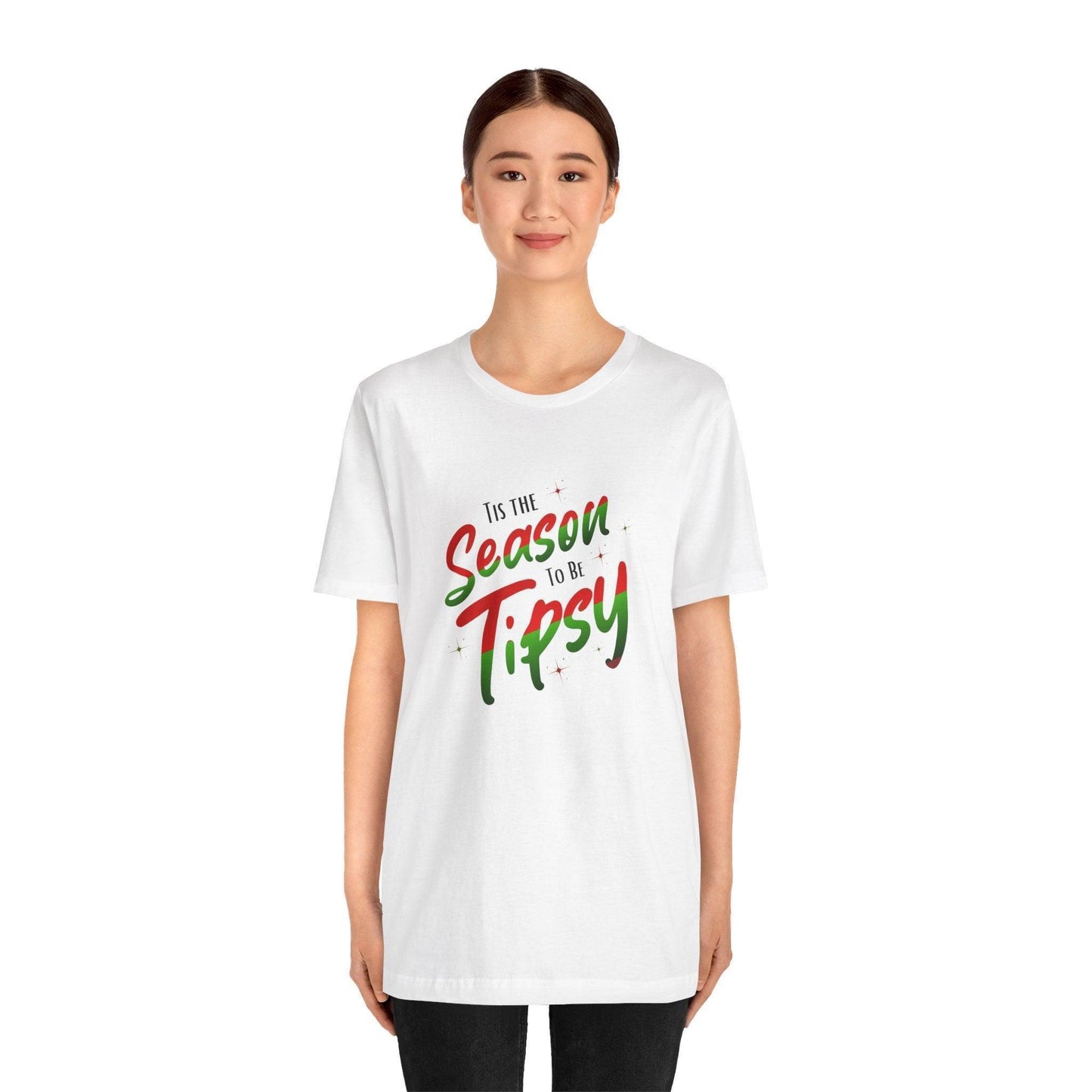 ✨ 'Tis the Season to be Tipsy 🎄 Unisex Jersey Tee 🎉 - Whippie's
