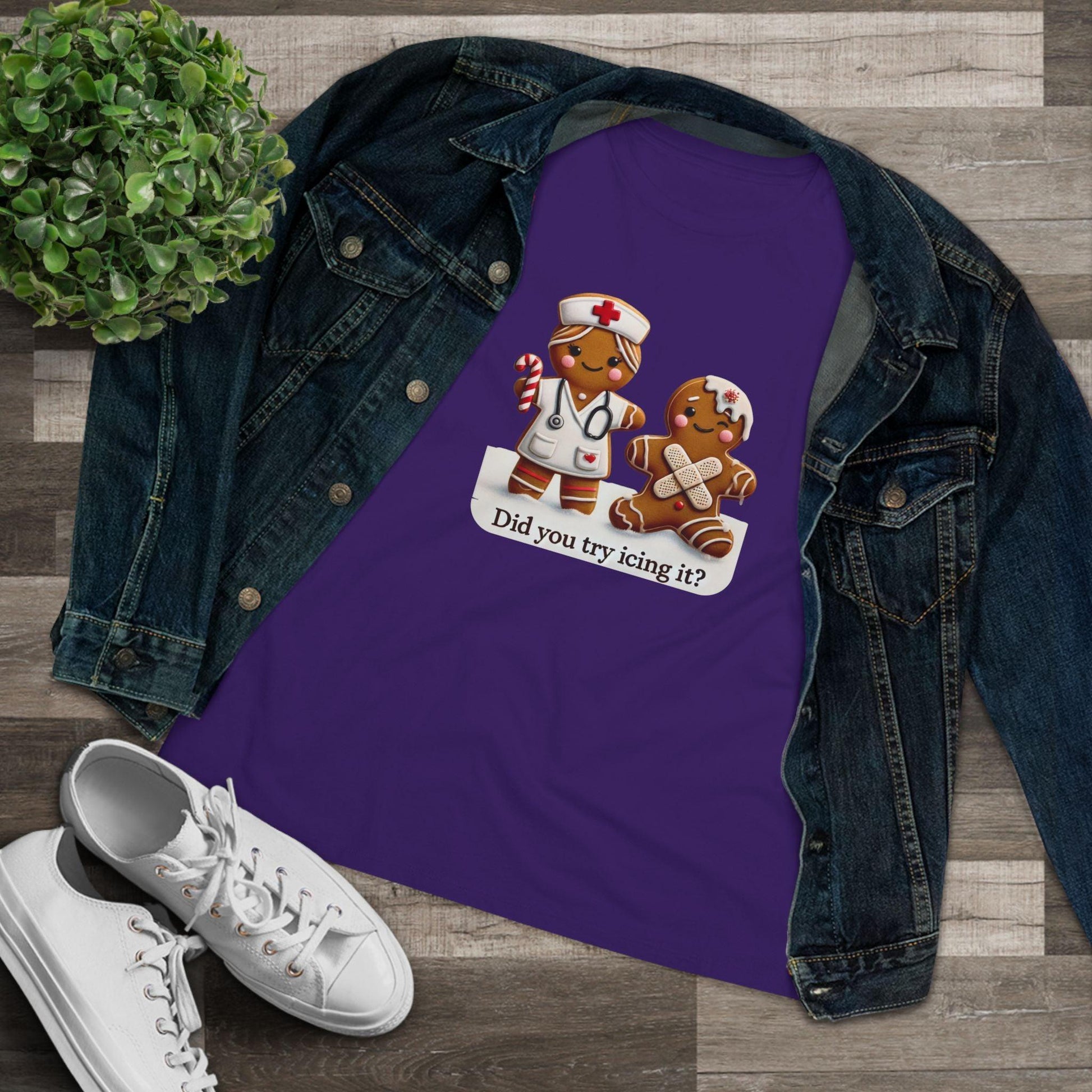 🍪🩹 "Did You Try Icing It?" 👩‍⚕️🎄 - Women's Softstyle Tee - Whippie's