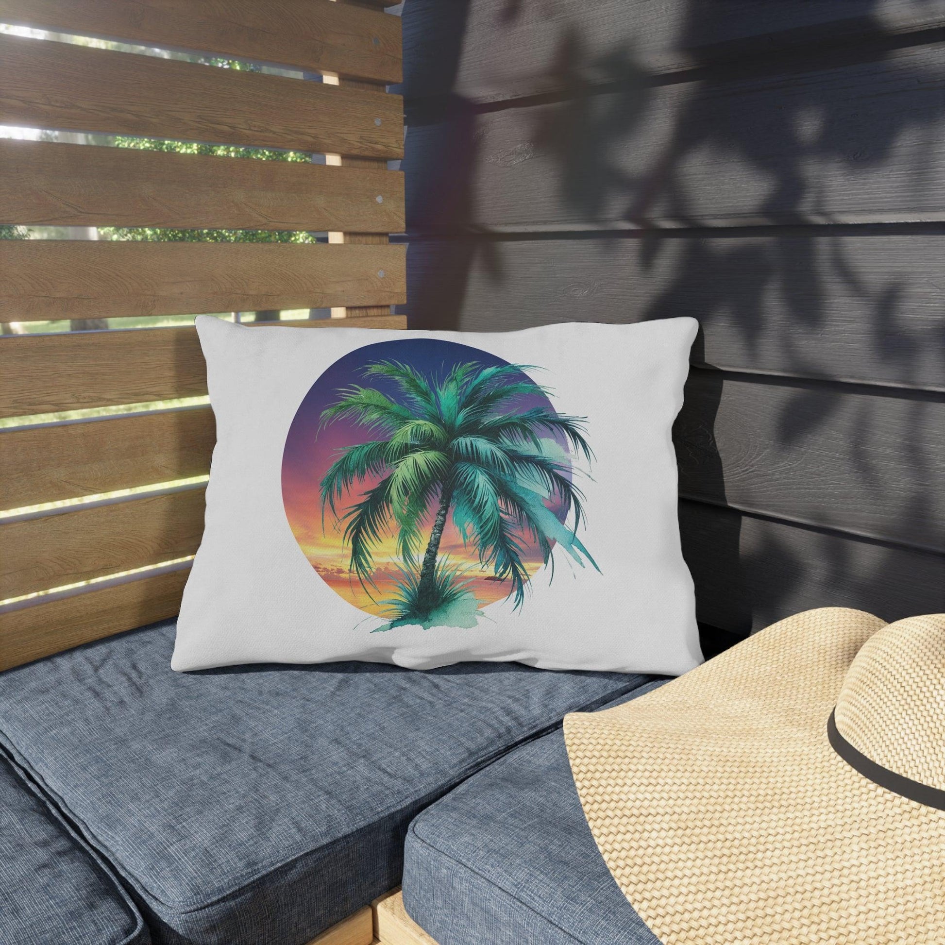 🌅 Tropical Sunset Paradise 🌴 Outdoor Pillow ✨ Bring the tropical vibes home! - Whippie's