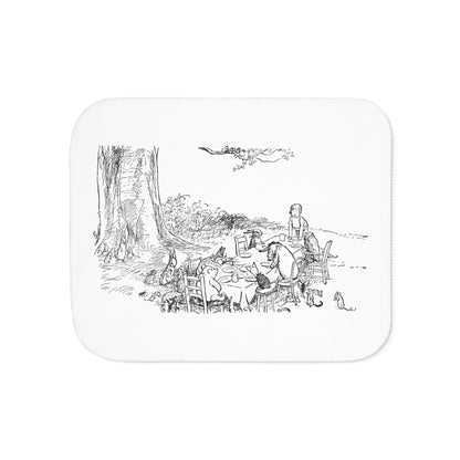 Classic Pooh Tea Party Sherpa Blanket - Hunny-Sweet Dreams! 🍯✨ - Whippie's