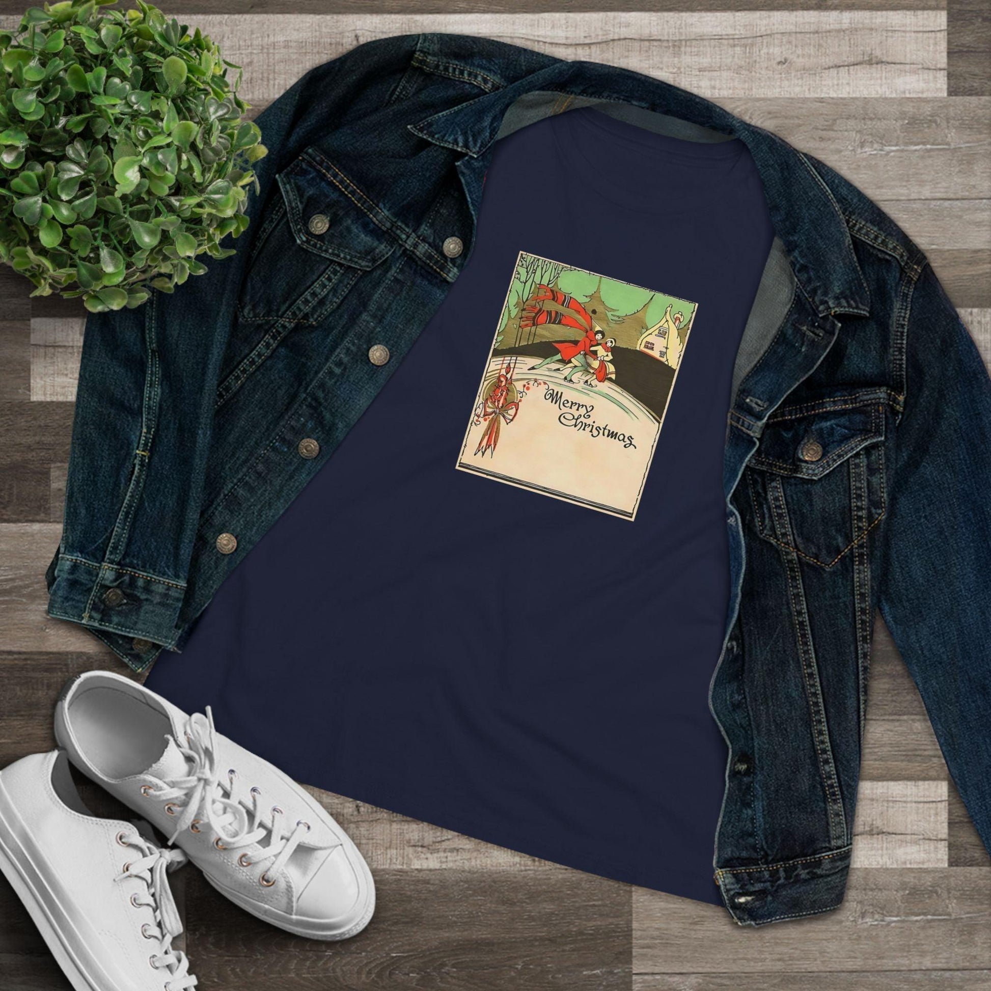 Merry Christmas - Ice Skating Couple - Women's Tee - Whippie's