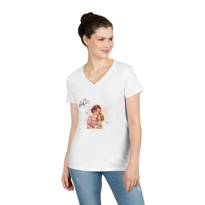 Happy Mother's Day Mom & Daughter Hug V-Neck T-Shirt - Whippie's
