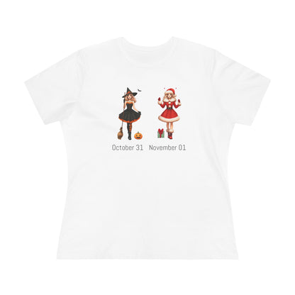 Halloween Christmas Transition Tee | Women's Softstyle Shirt