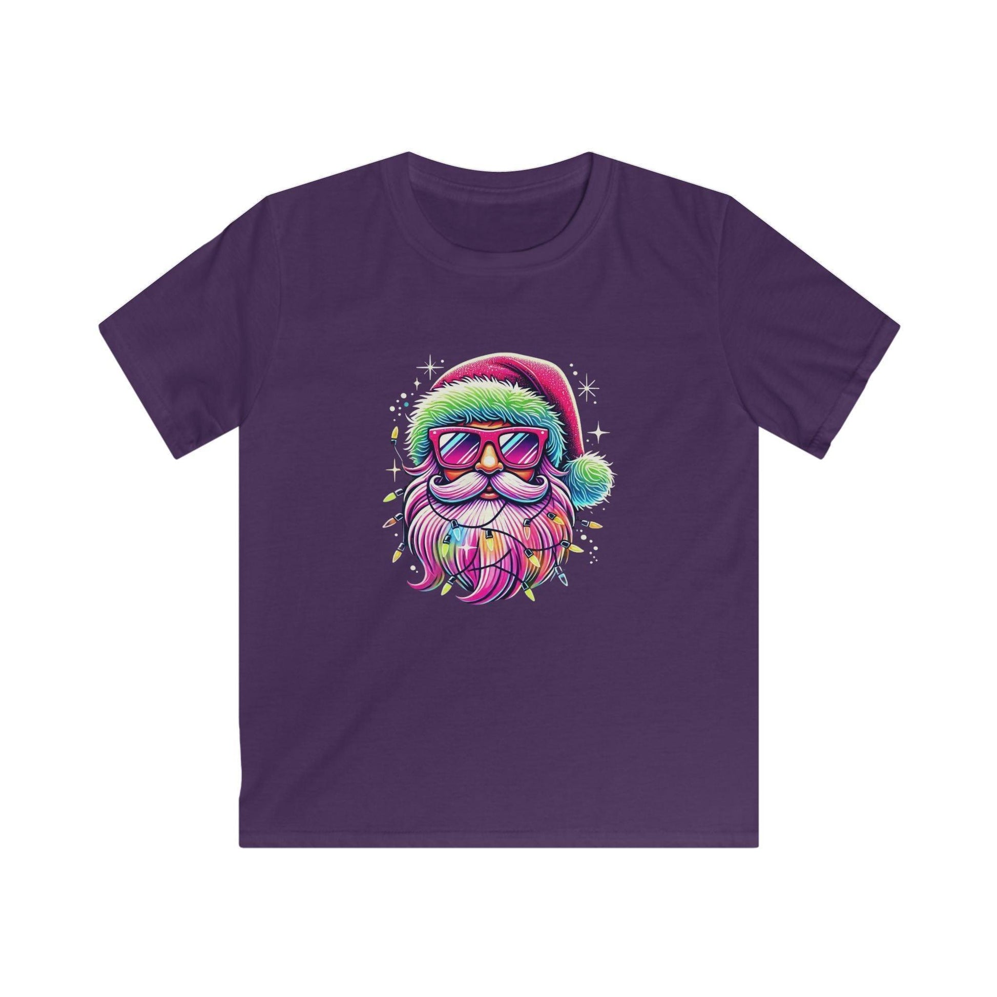 Shine Bright Like Santa! ✨🎅🎄🌈 Kids Softstyle Tee - Whippie's