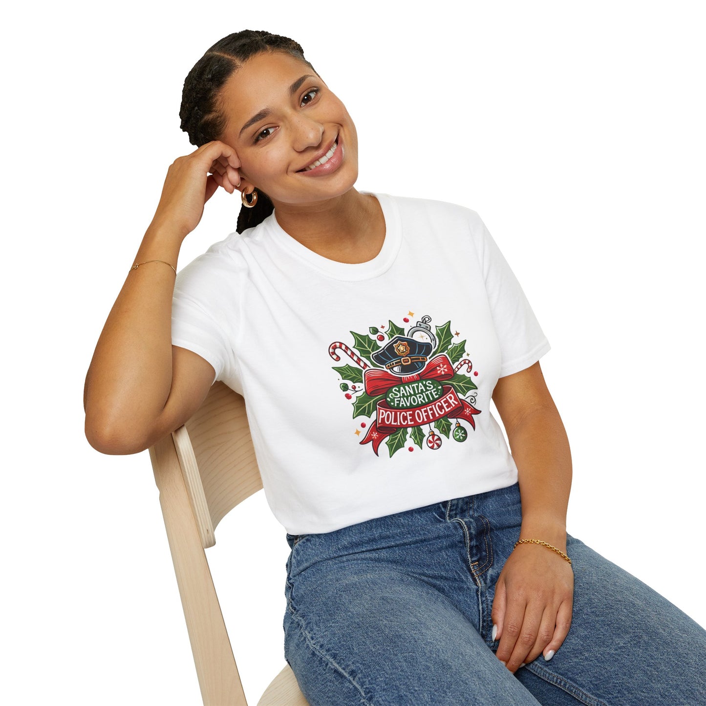 Santa's Favorite Police Officer Tee - Festive & Brave!