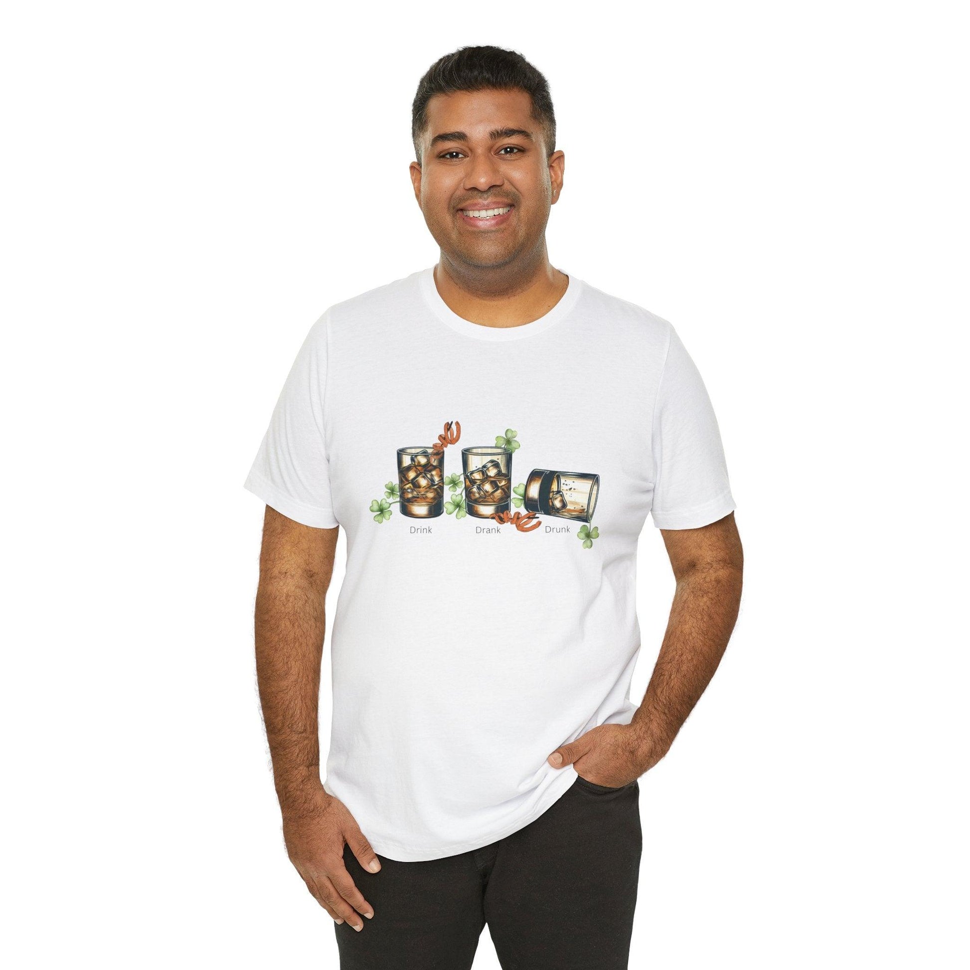Drink, Drunk, Drunk Unisex Jersey St. Patrick's Day Tee 🥃🍀 - Whippie's