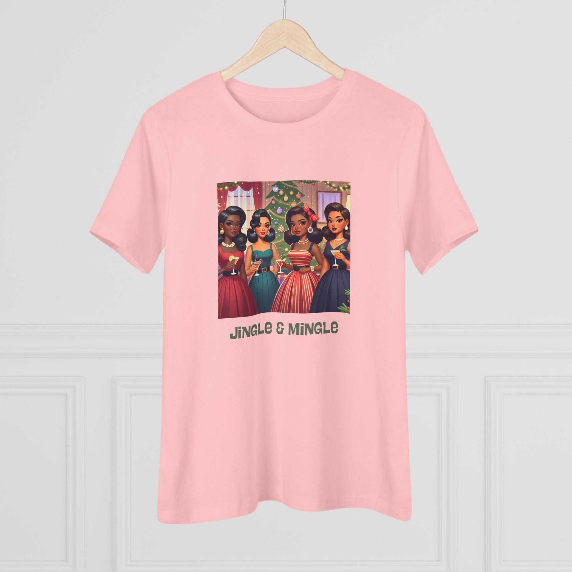 Jingle and Mingle Tee - Holiday Cheer, Please! 🥂🎄 Women's Softstyle Tee - Whippie's