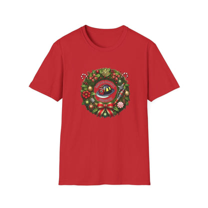 Santa's Favorite Firefighter - Wreath - Unisex Tee 🔥🎅 - Whippie's