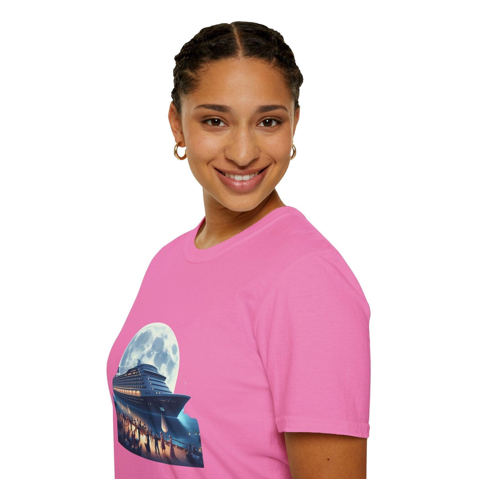 Moonlight Cruise Party 🛳️ Unisex T-Shirt - Dance the Night Away! 🌕 - Whippie's