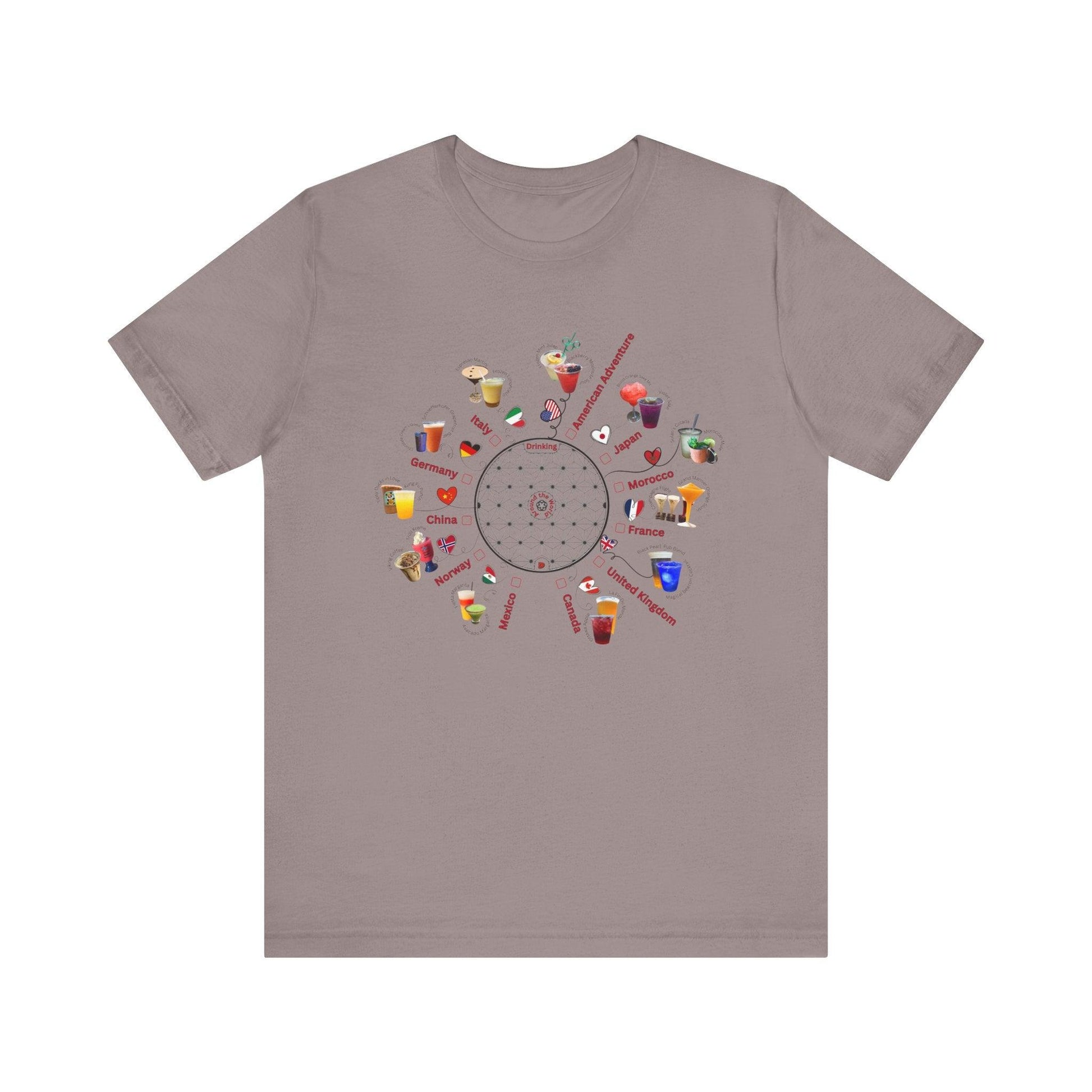 Drinking Around the World Check-Off Unisex Tee - Whippie's