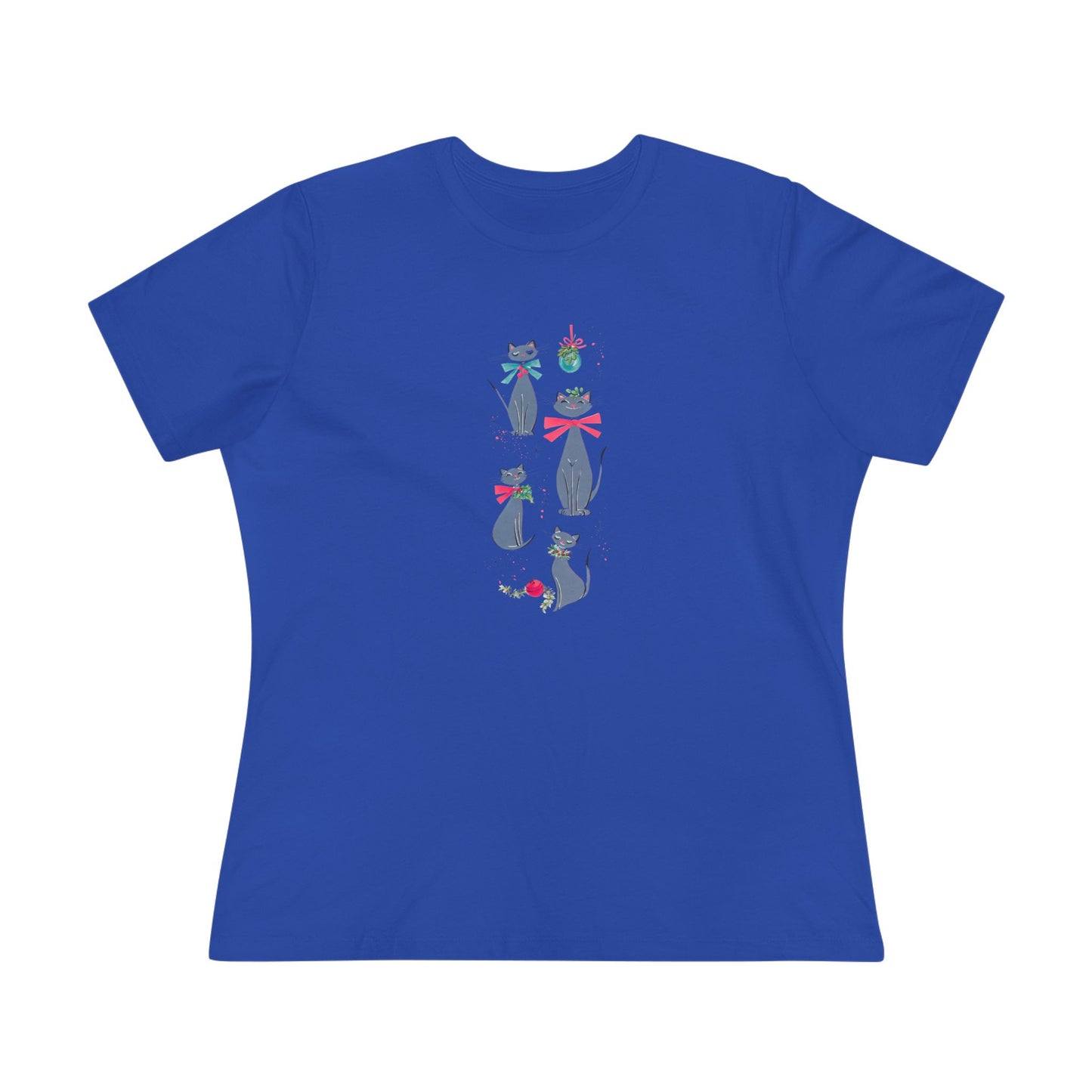Vintage Christmas Cats Women's Tee - A Purr-fect Holiday Look!