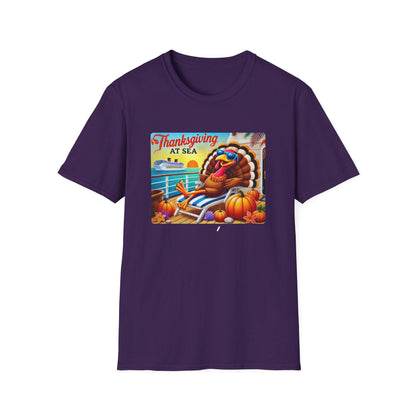 Turkey on Vacation - Gobble 'til You Wobble on the Open Seas! 🦃🚢 Unisex T-Shirt 🍂 - Whippie's
