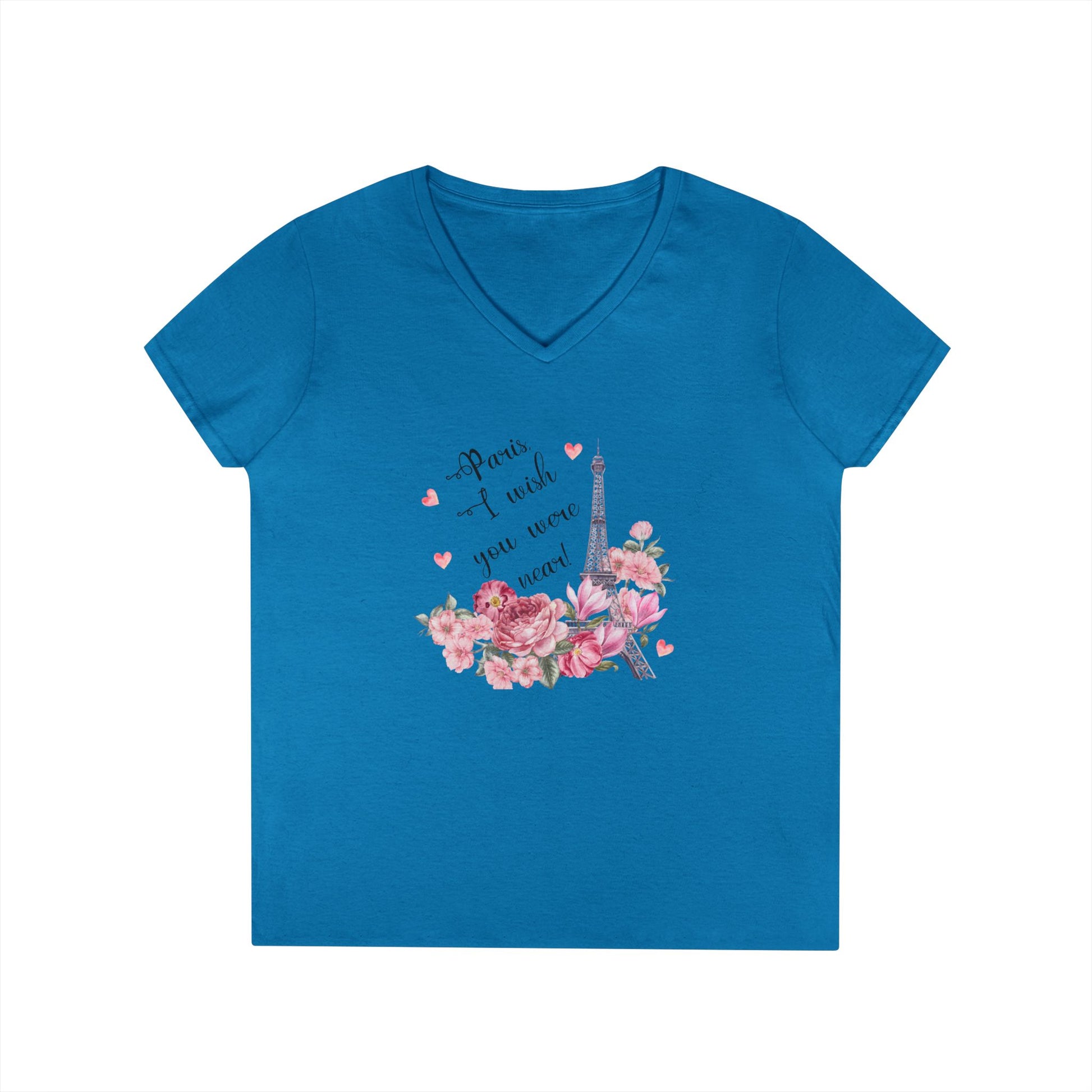 Paris, I Wish You Were Near! Women's V-neck Tee - Whippie's