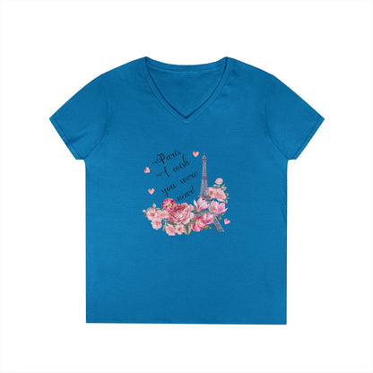 Paris, I Wish You Were Near! Women's V-neck Tee - Whippie's