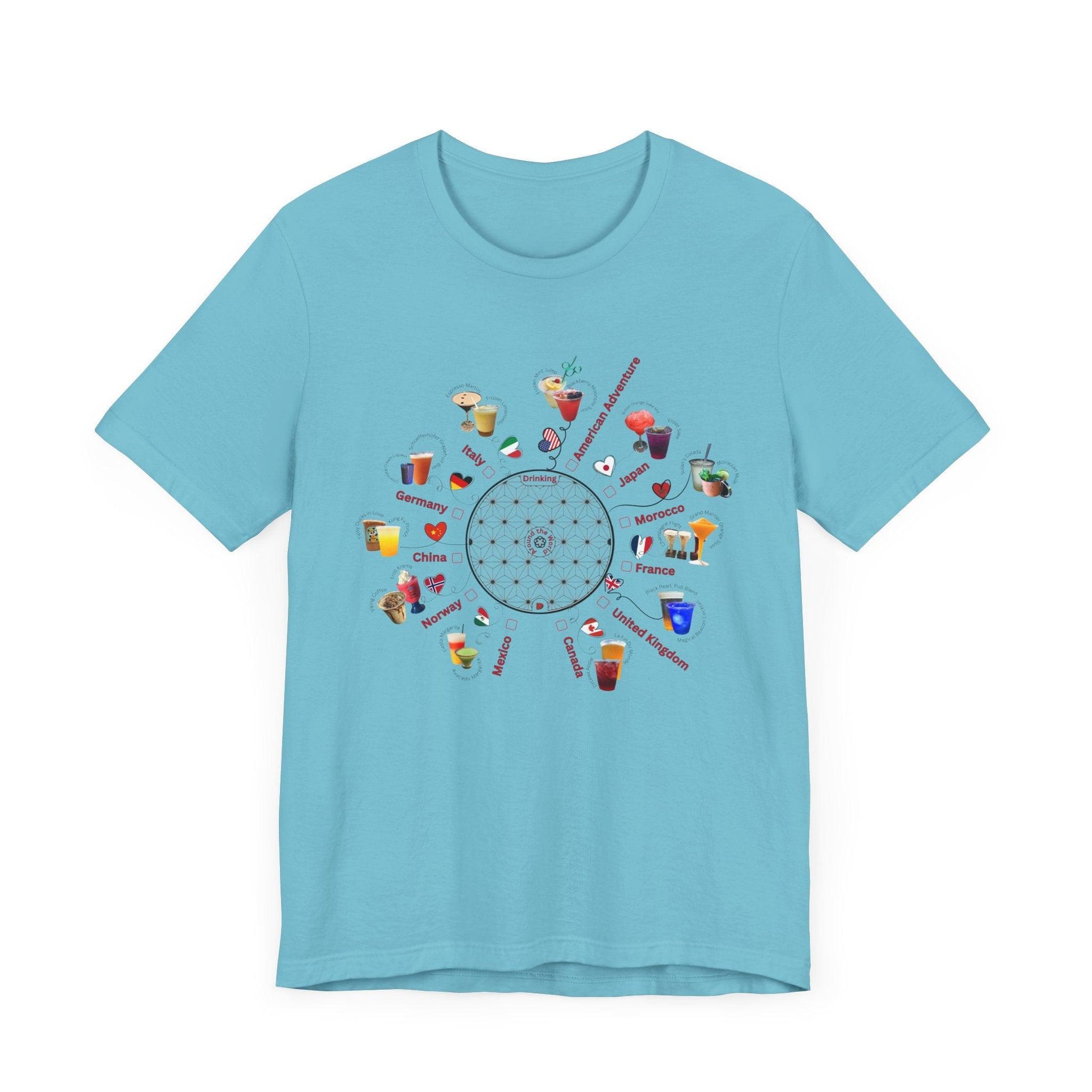 Drinking Around the World Check-Off Unisex Tee - Whippie's