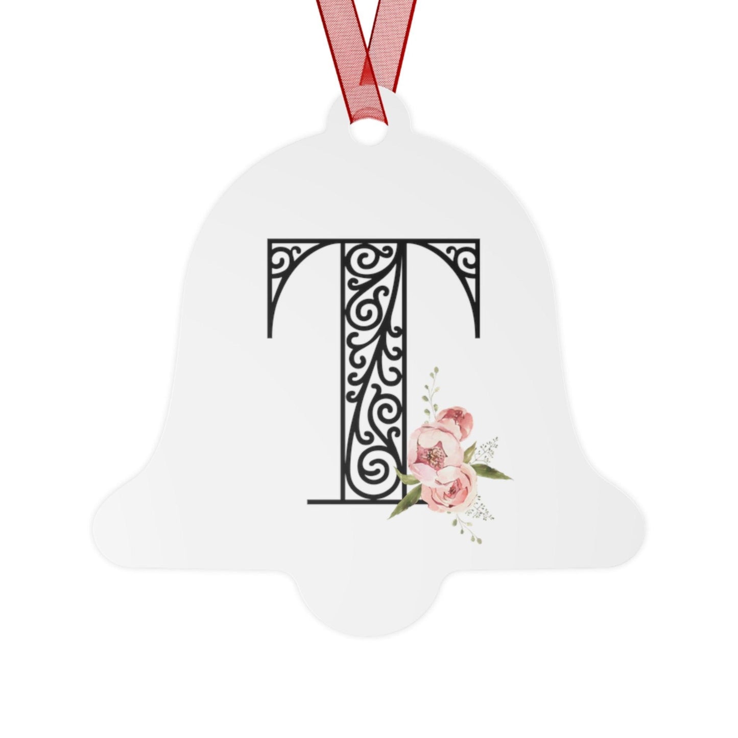 Floral Letters: Letter T - Metal Christmas Ornament - Whippie's