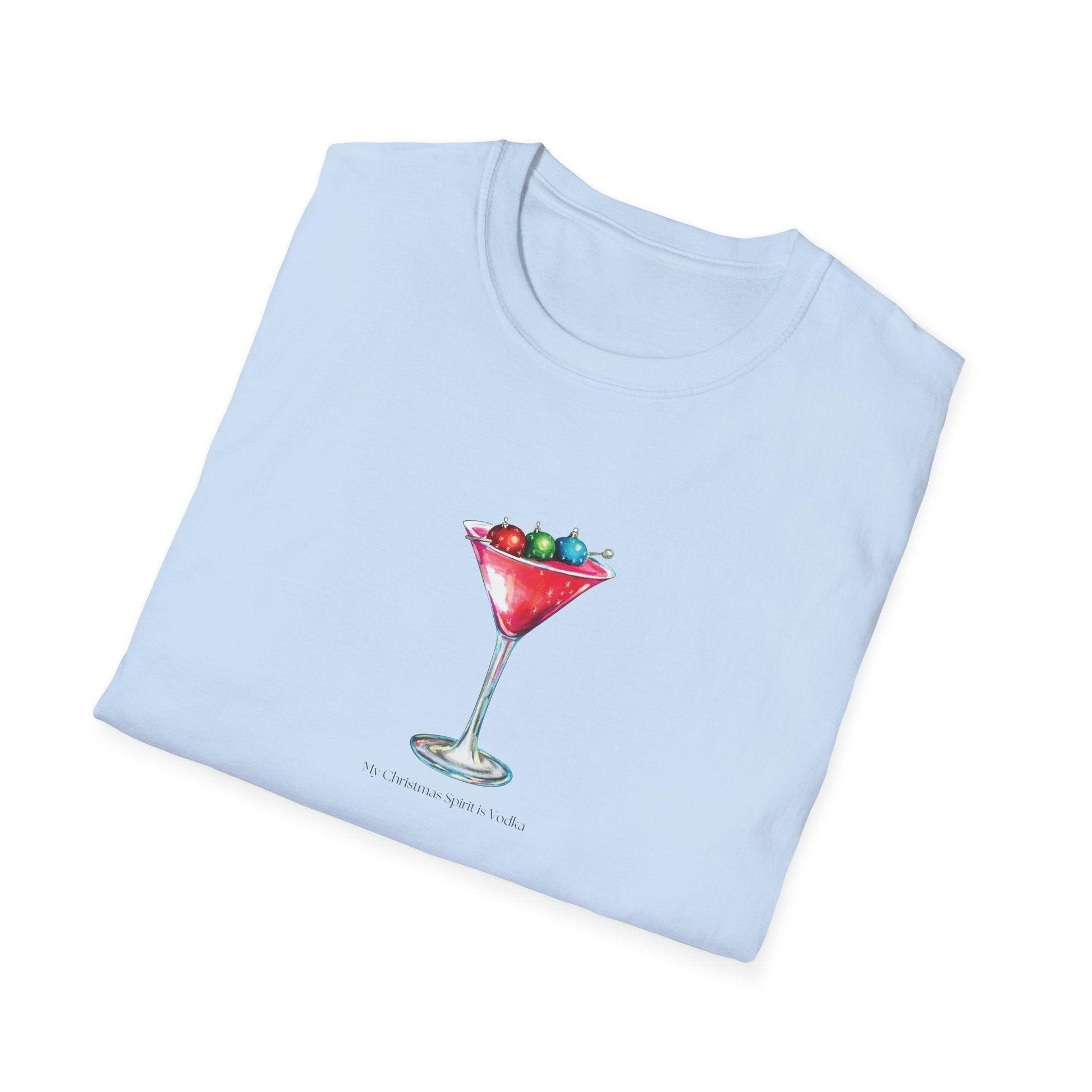 My Christmas Spirit is Vodka 🍸🎄 - Unisex Softstyle T-shirt - Whippie's