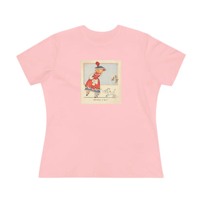 Christmas is Here - Vintage Girl with Poodle - Women's Softstyle Tee - Whippie's