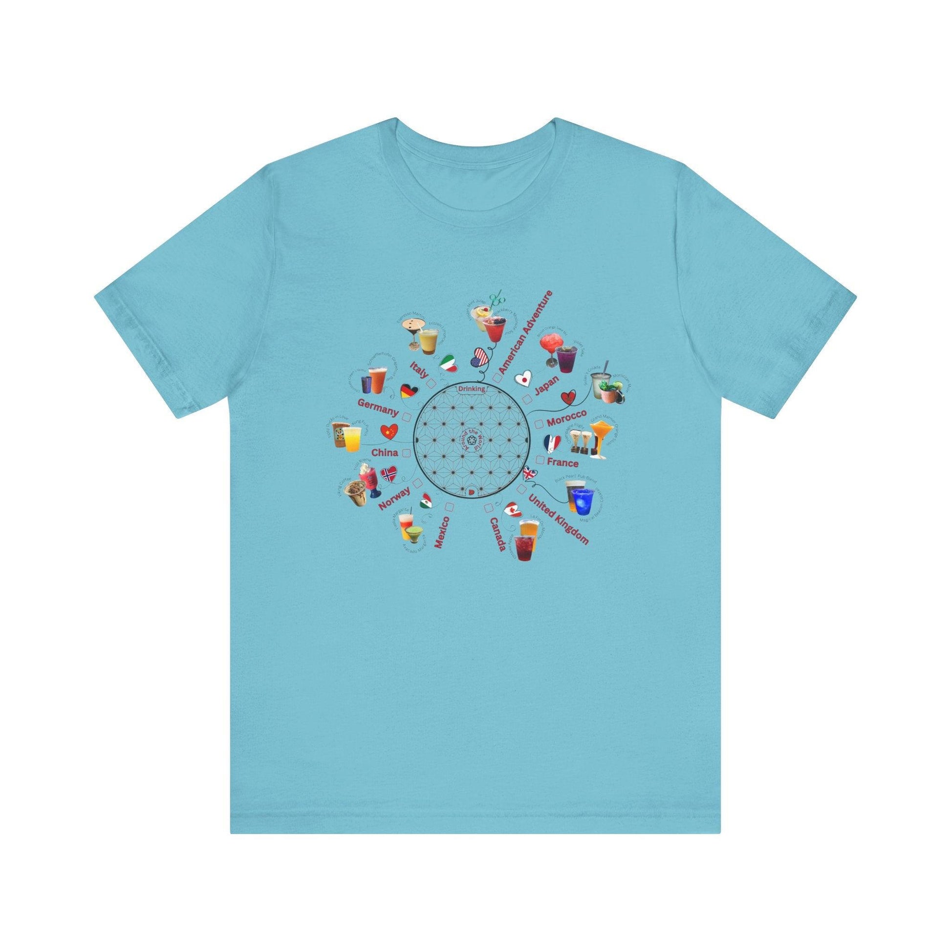 Drinking Around the World Check-Off Unisex Tee - Whippie's
