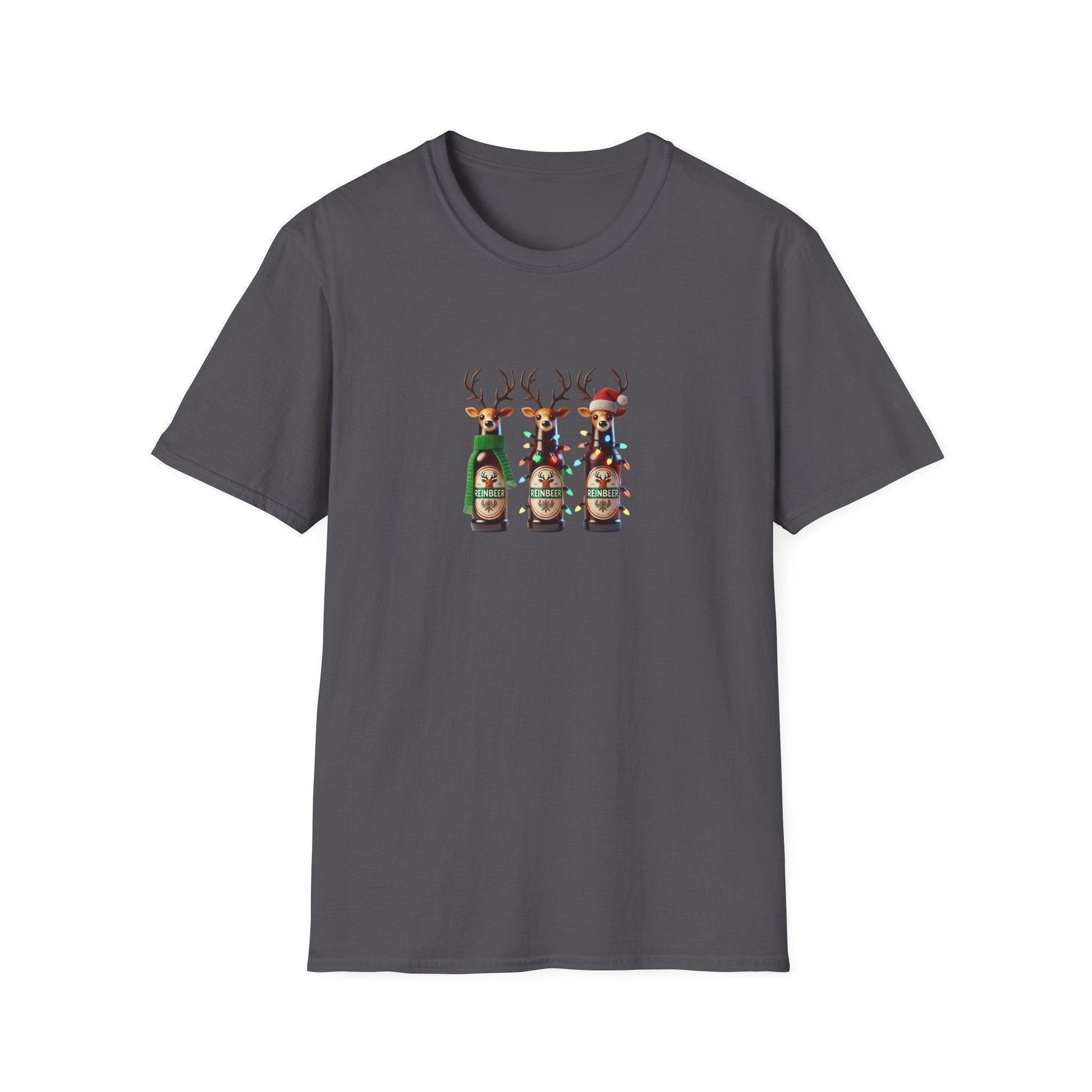 Reinbeer: 'Tis the Season to be Drinking! 🍻🦌🎄 - Unisex Softstyle T-shirt - Whippie's