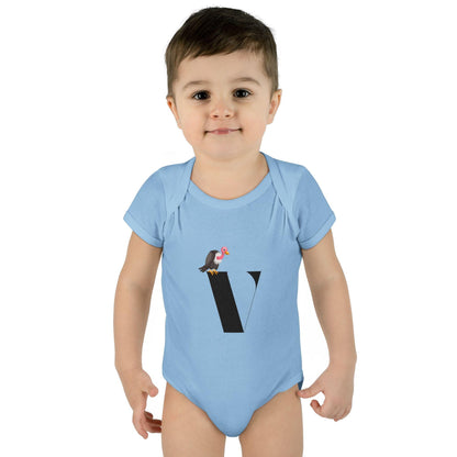 Alphabet Adventures: Letter V - Vivacious Vulture Baby Onesie V is for Vivacious Vulture! - Whippie's