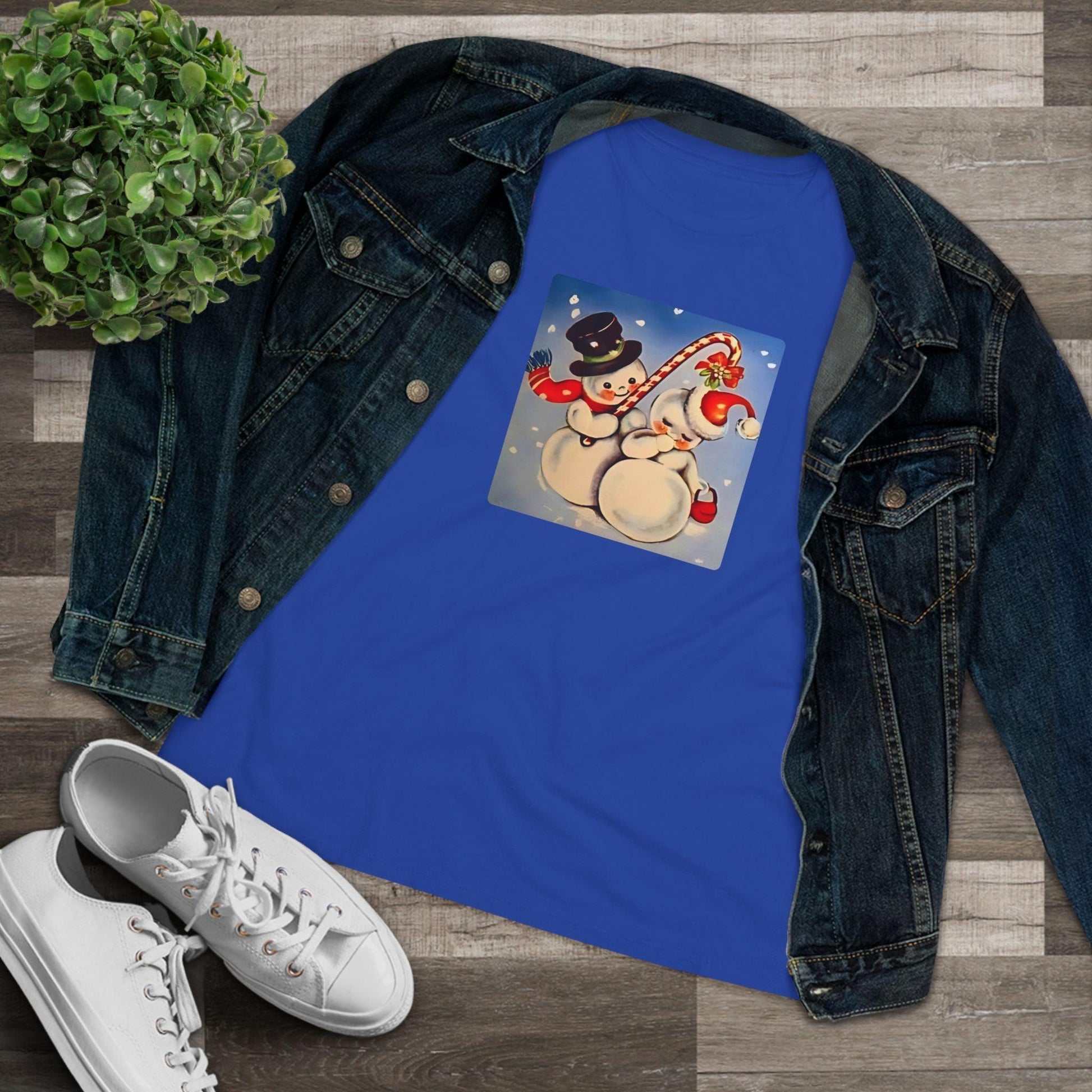 Snow Couple Mistletoe - Women's Softstyle Tee - Whippie's
