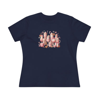 💖☕ Pretty in Pink Holiday Coffee ❄️🎀 - Women's Softstyle Tee - Whippie's