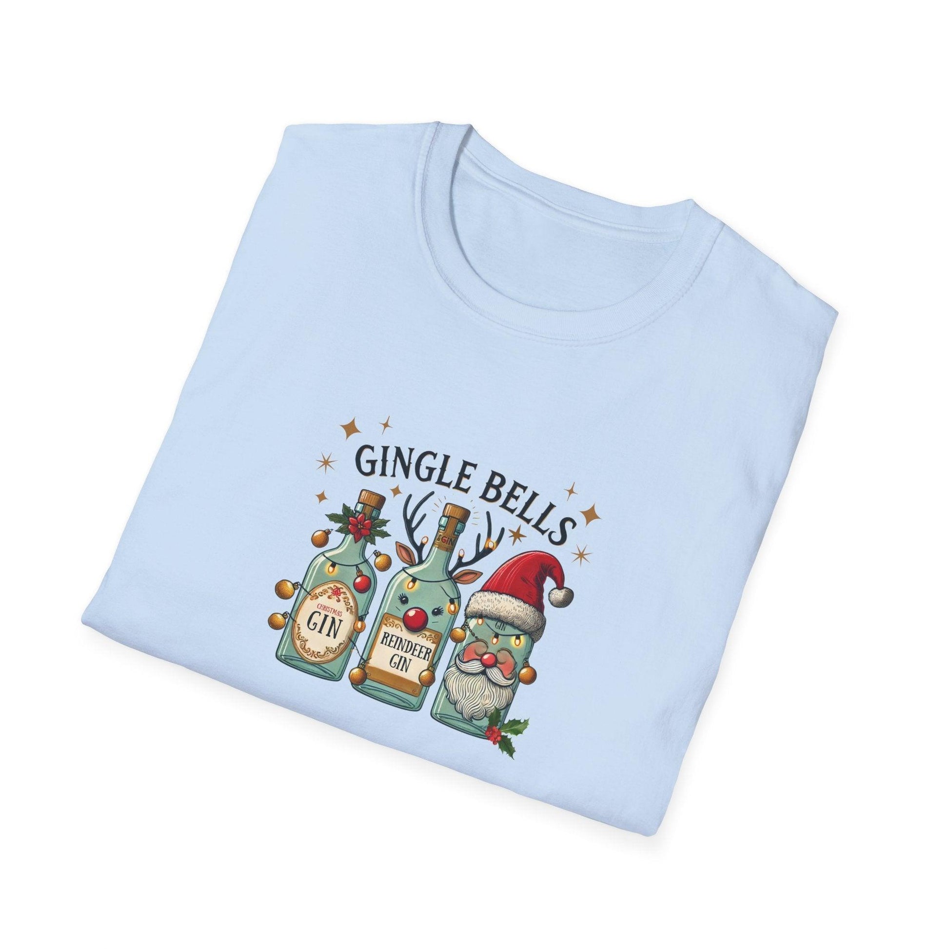 Gingle Bells, Gin All the Way! 🎄🎅🍸 - Unisex Softstyle T-shirt - Whippie's