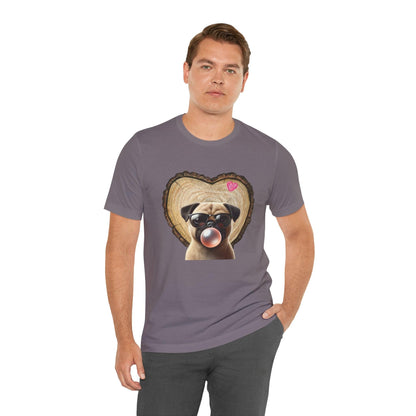 Pug Love - Unisex Jersey Tee - 🐶💕 Spread the Love with a Bubbly Pug! 💕🐶 - Whippie's