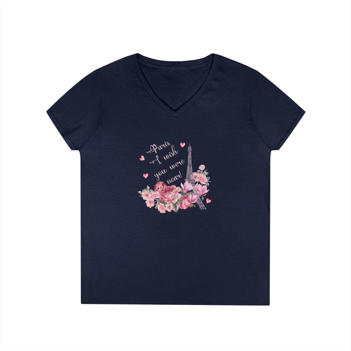 Paris, I Wish You Were Near! Women's V-neck Tee - Whippie's
