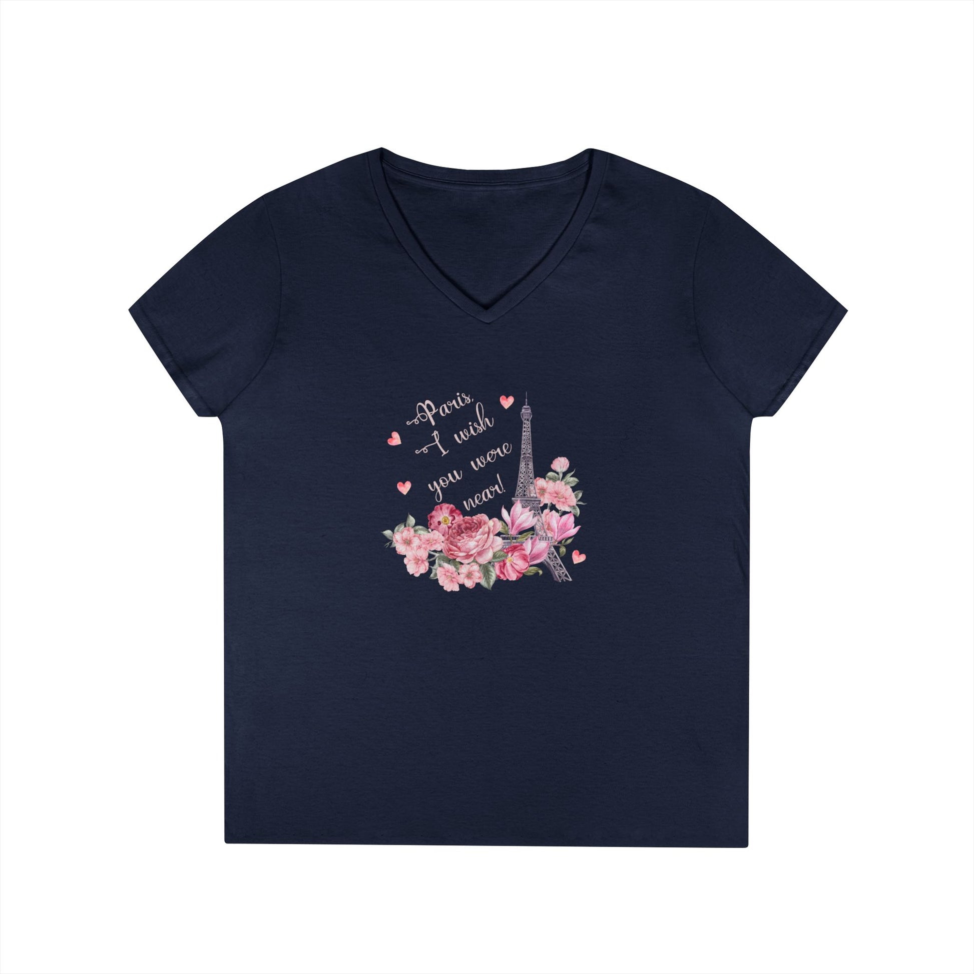 Paris, I Wish You Were Near! Women's V-neck Tee - Whippie's