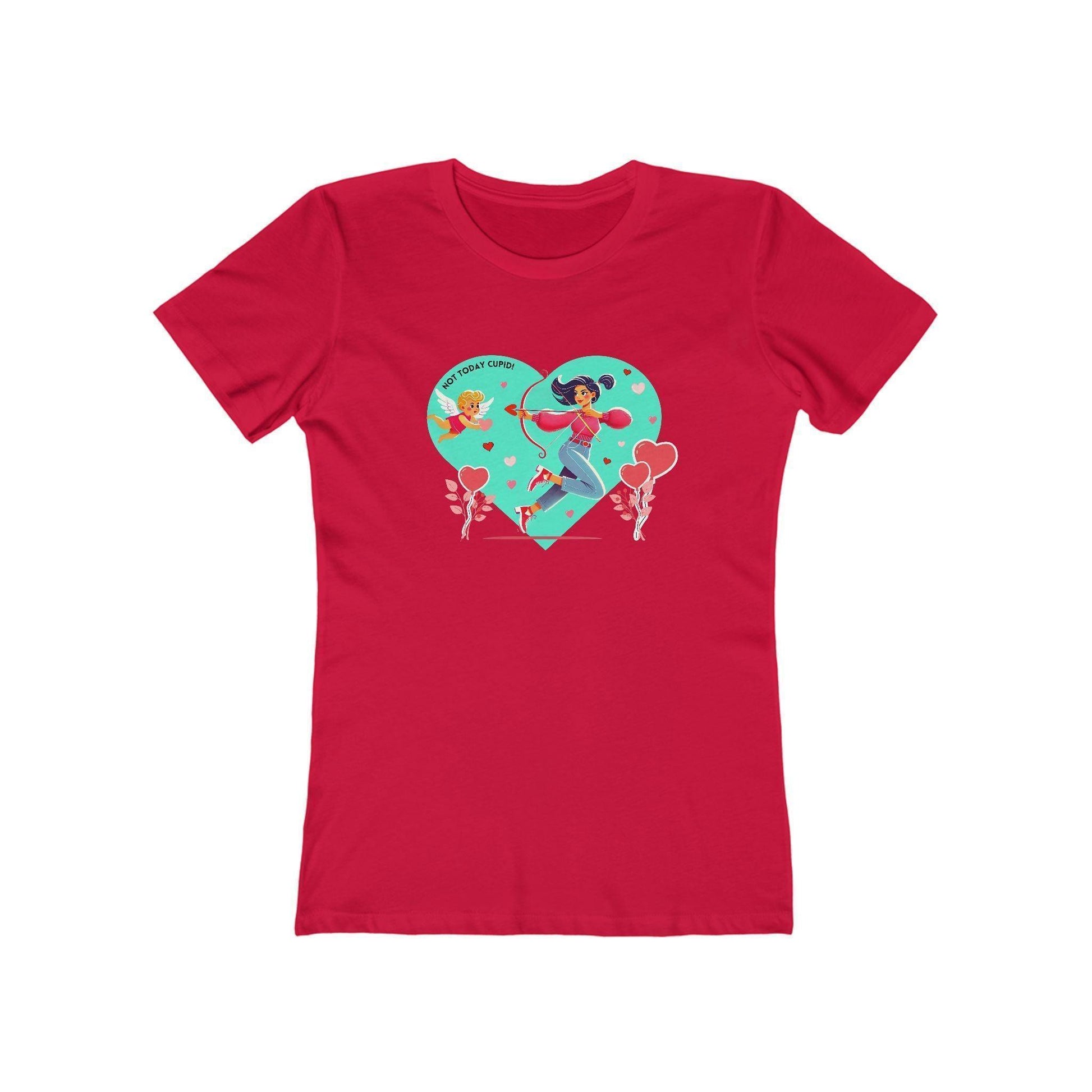 💖 Not Today Cupid! 💘 Women's Boyfriend Tee ✨ Love on your own terms! - Whippie's