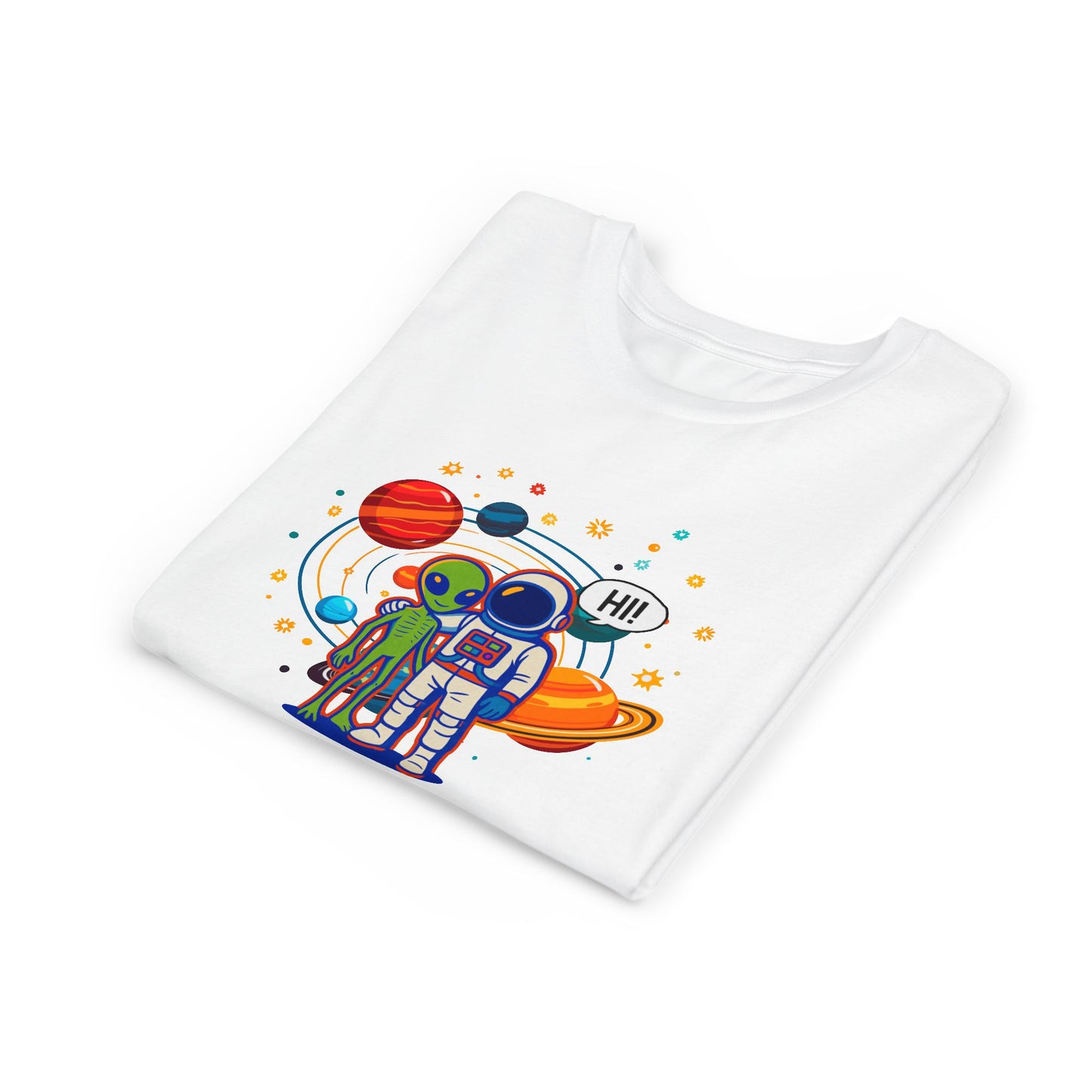 Greetings from Outerspace: Friendly Alien & Astronaut Youth Tee