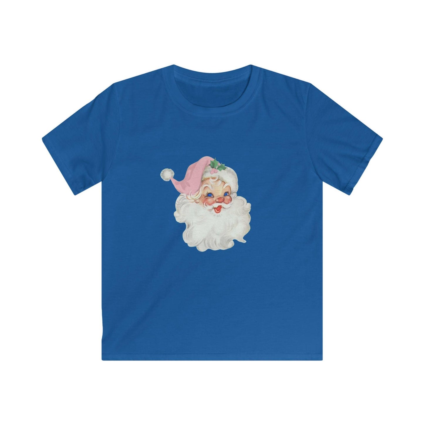 Blue-Eyed Santa - Santa's Got the Blues (and We Love It!) 💙🎅 Youth Softstyle T-Shirt 🎅🏻👚 - Whippie's