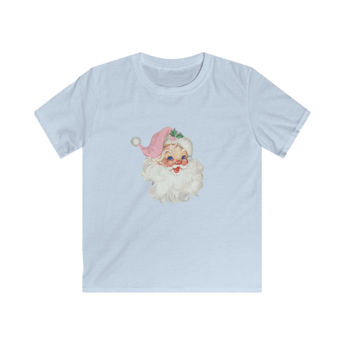 Blue-Eyed Santa - Santa's Got the Blues (and We Love It!) 💙🎅 Youth Softstyle T-Shirt 🎅🏻👚 - Whippie's