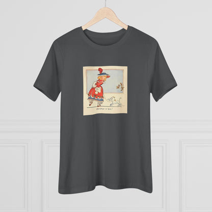 Christmas is Here - Vintage Girl with Poodle - Women's Softstyle Tee - Whippie's