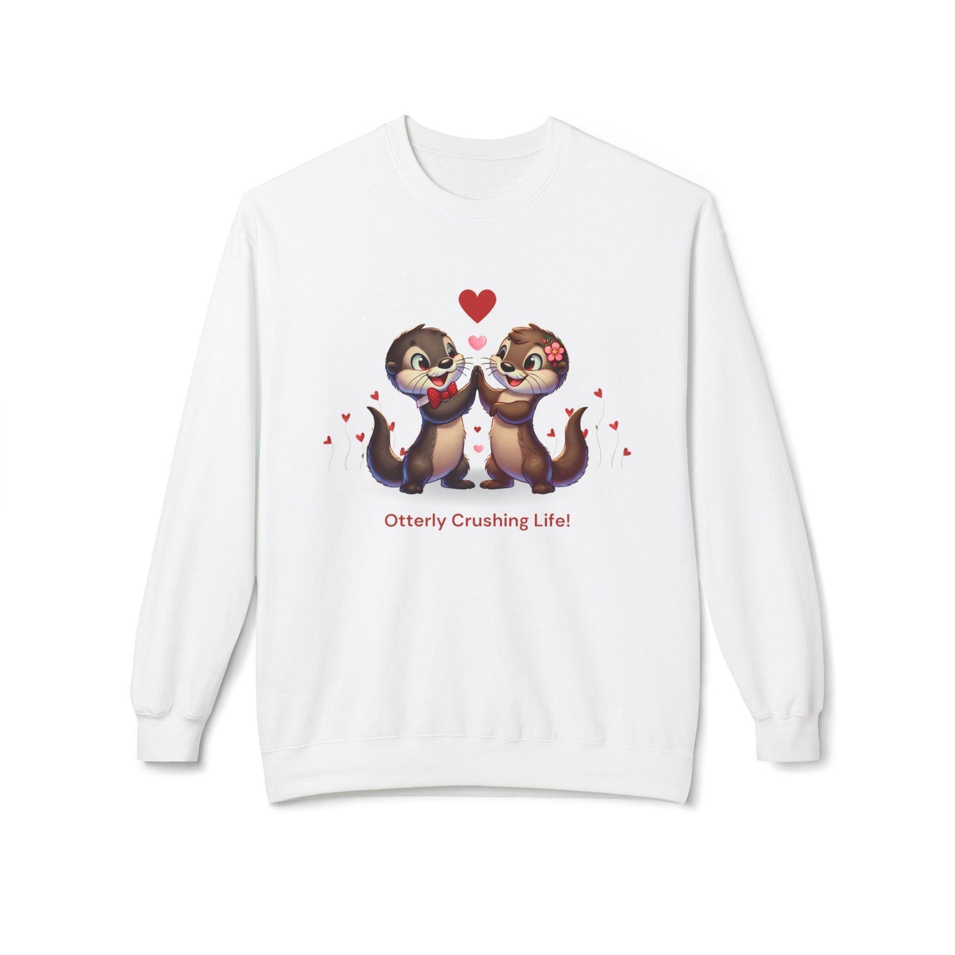 Otterly Crushing Life! Unisex Fleece Sweatshirt - Embrace Joy, Celebrate Friendship 💖🦦 - Whippie's