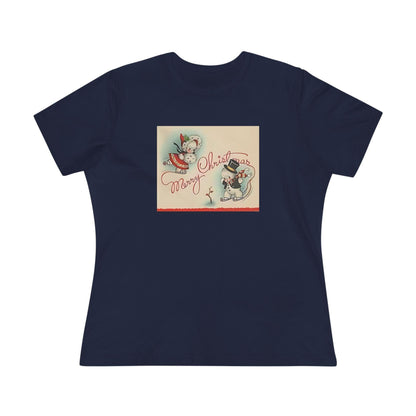 Merry Christmas Skating Snow Couple - Women's Tee - Whippie's