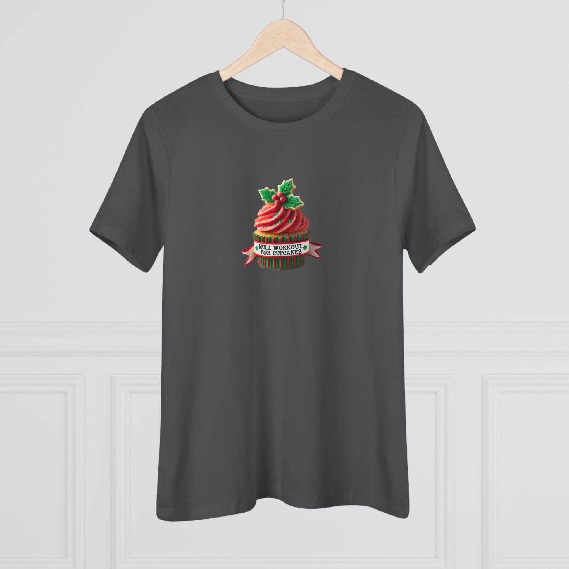 Will Workout for Cupcakes - Christmas Edition - Fuel Your Fitness! 🧁💪🎄 - Women's Softstyle Tee - Whippie's