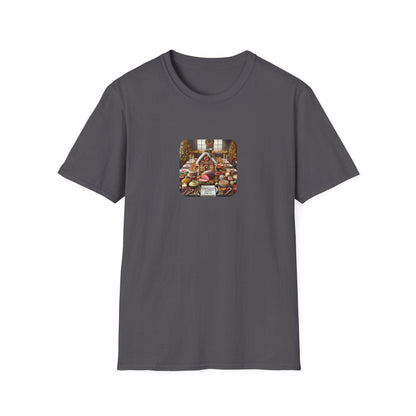 Christmas Calories Don’t Count 🎄 – Fun Festive Design with Gingerbread House & Holiday Feast - Unisex Softstyle Tee - Whippie's