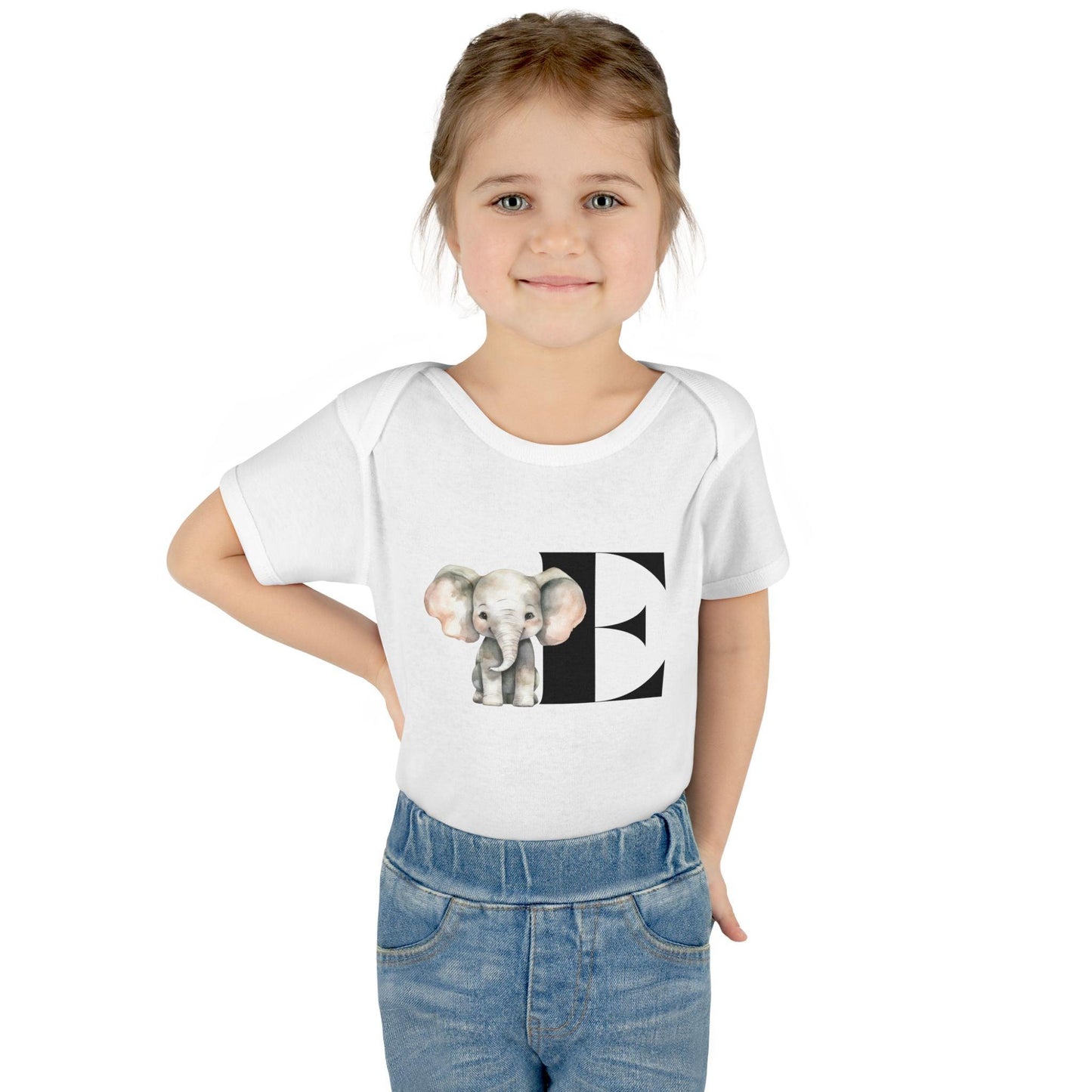 Alphabet Adventures: Letter E - Enormous Elephant Baby Onesie - Whippie's