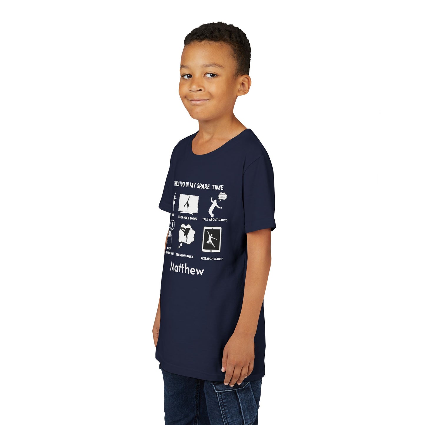 My Spare Time = Dance Time Boys' Youth Tee - Personalizable - Whippie's