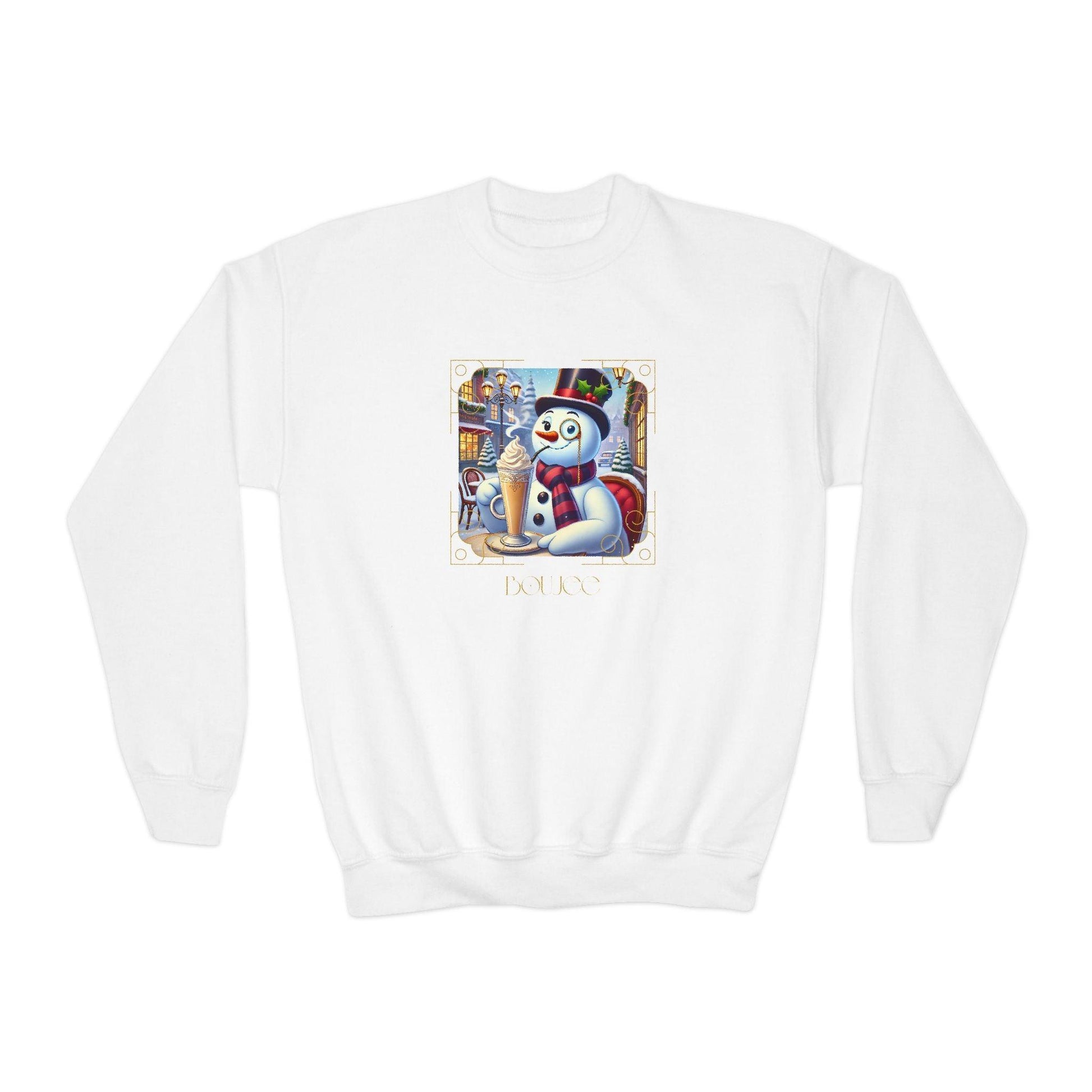 ☃️ Boujee Snowman ☕ Youth Crewneck Sweatshirt ✨ - Whippie's