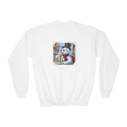 ☃️ Boujee Snowman ☕ Youth Crewneck Sweatshirt ✨ - Whippie's