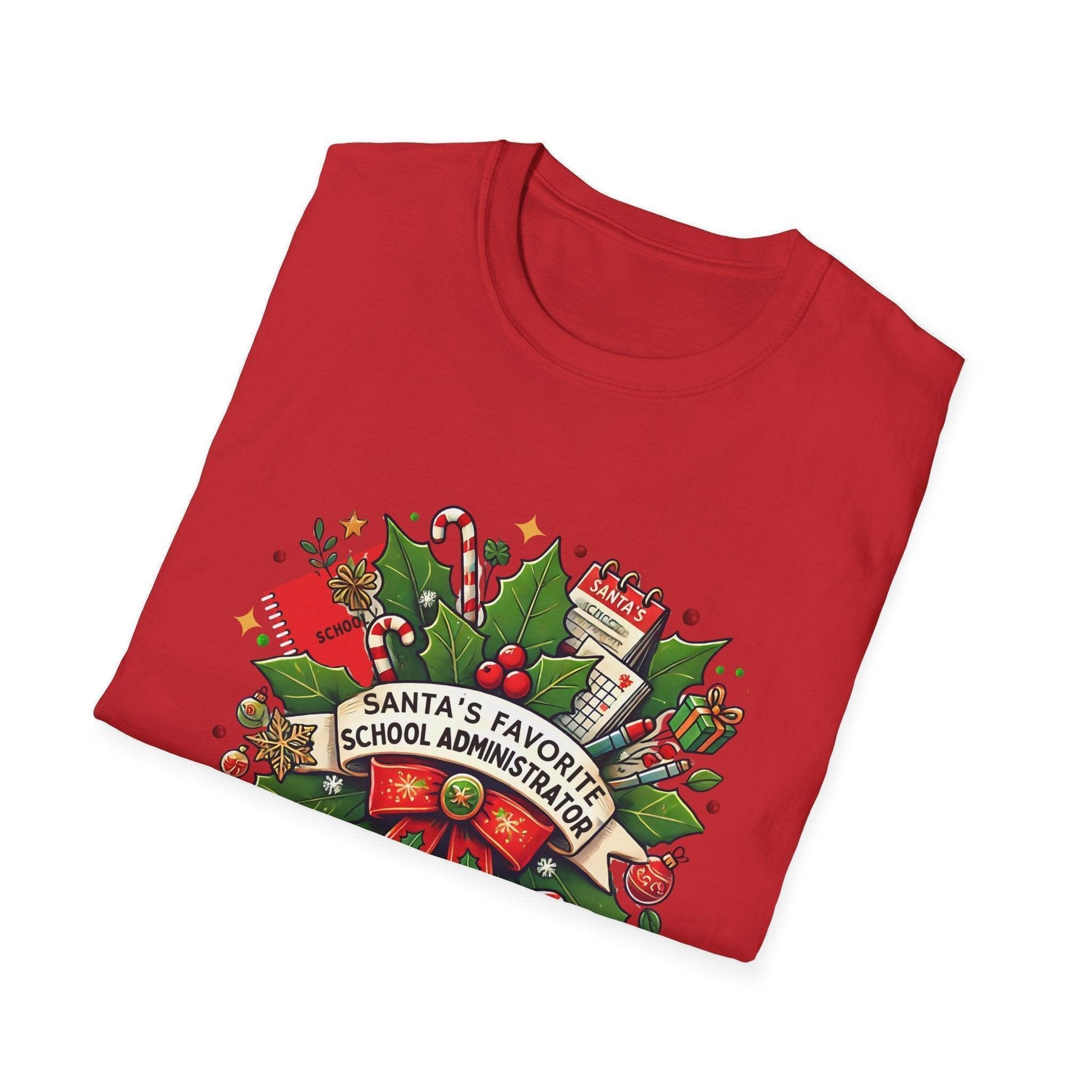 Santa's Favorite School Administrator Unisex Tee 🍎🎅 - Whippie's