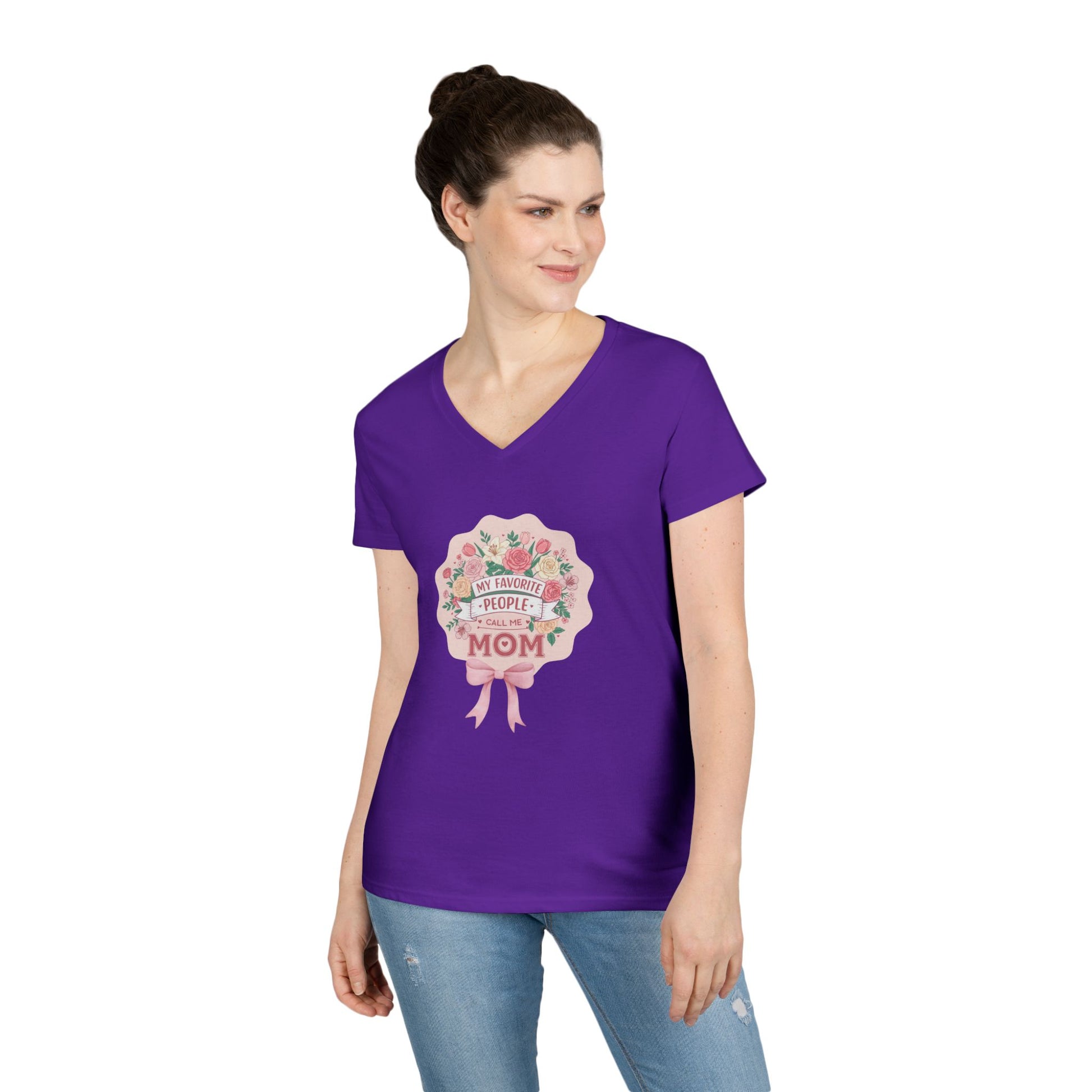 My Favorite People Call Me Mom Women's V-Neck T-Shirt - Whippie's