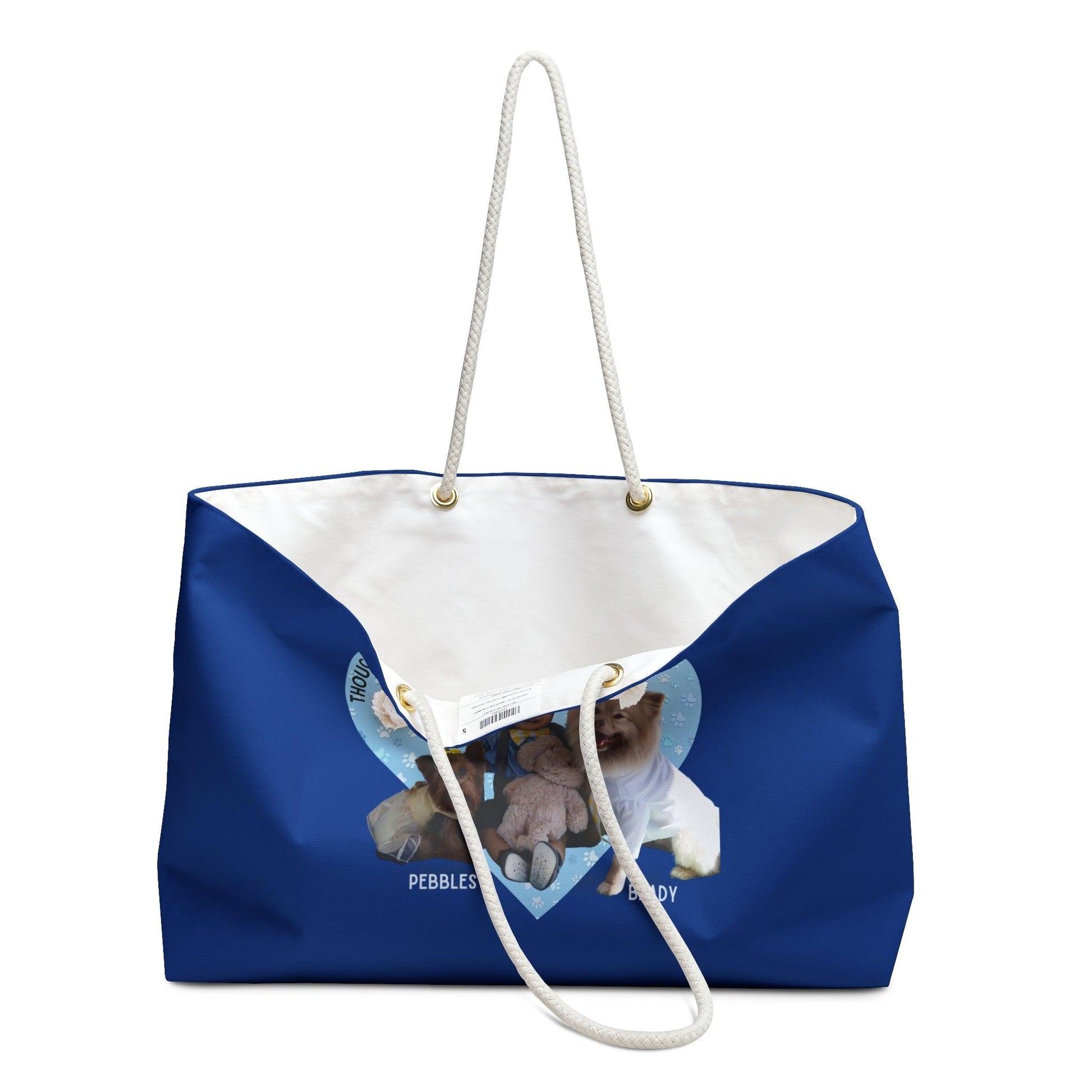 Paw Prints on My Heart Weekender Tote - Though They May Be Gone, Their Love Remains 🐾💙 - Whippie's