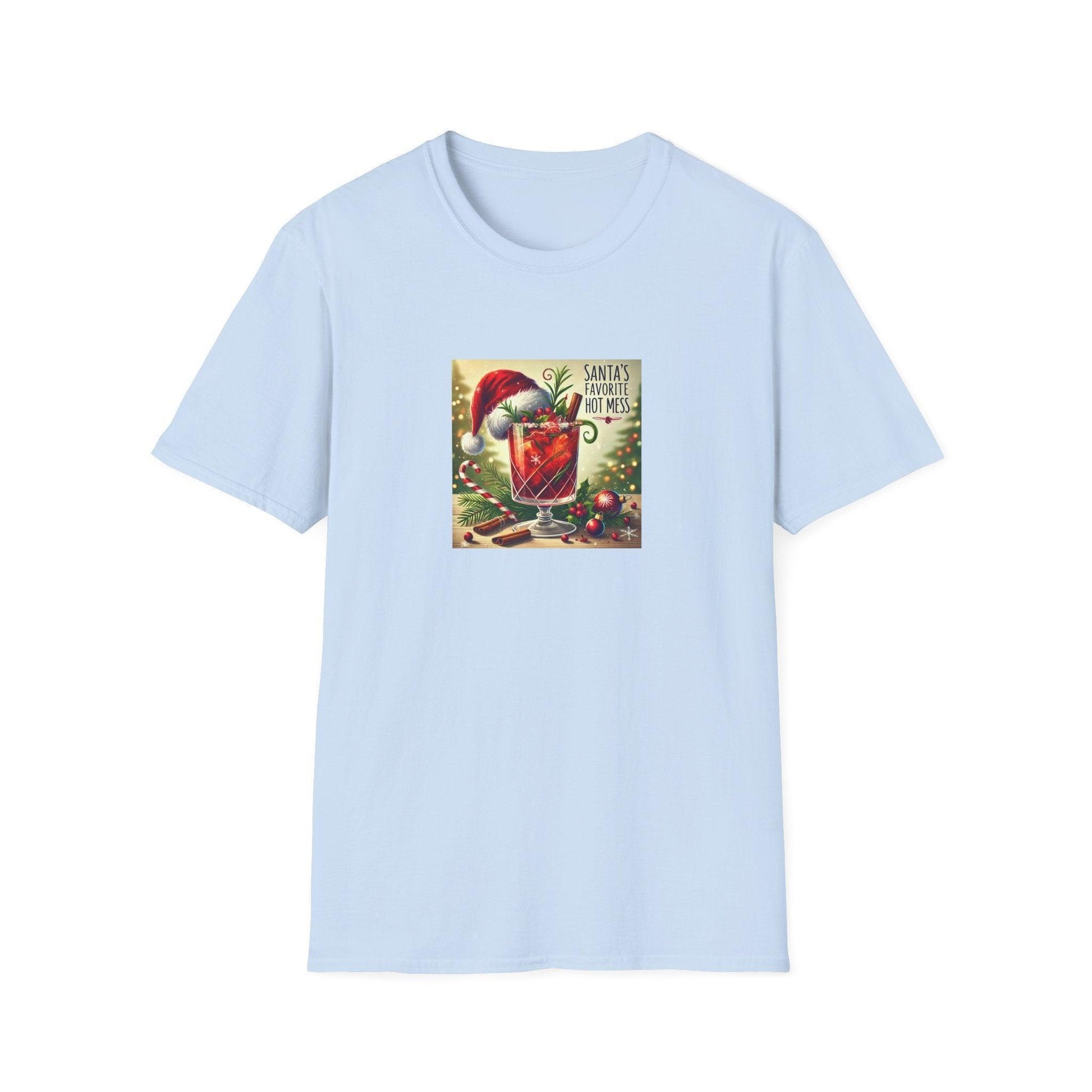 Santa's Favorite Hot Mess 🎅🎄🍹 - Unisex Softstyle T-shirt - Whippie's