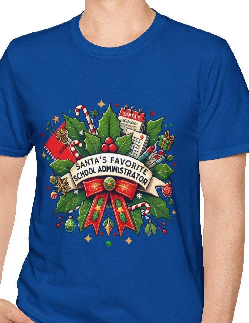Santa's Favorite School Administrator Unisex Tee 🍎🎅 - Whippie's